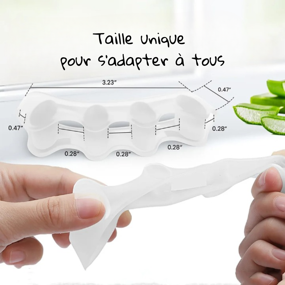 Séparateur pour alignement d'orteils en silicone médical