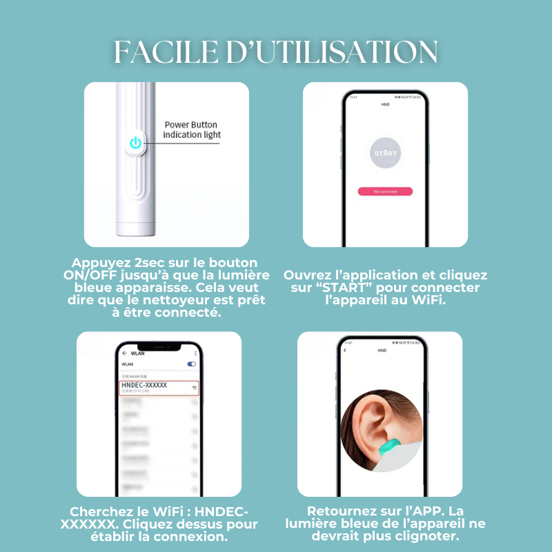 Nettoyeur Auriculaire Connecté – Compatible iOS & Android