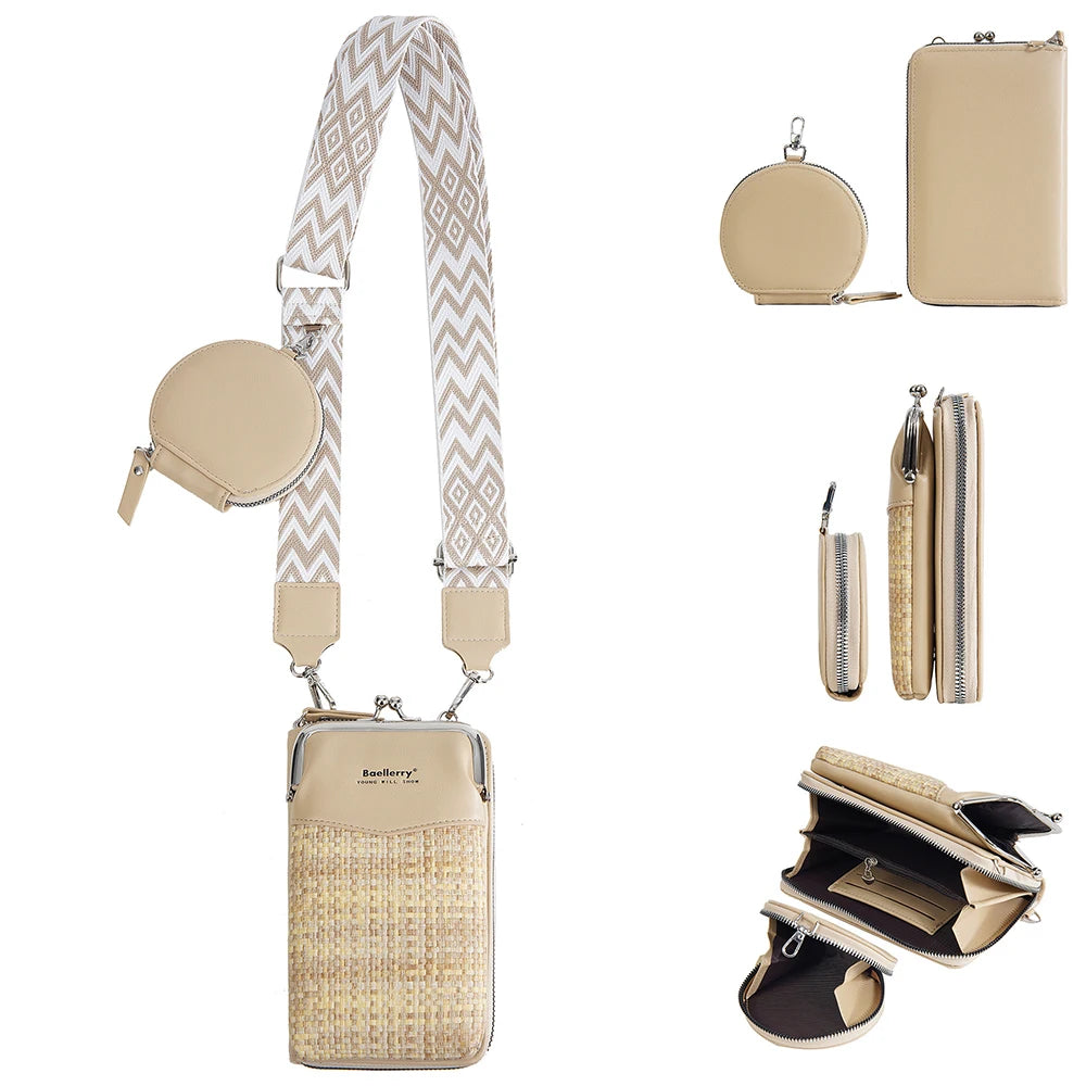 Sac Bandoulière Femme 3-en-1 avec Porte-Monnaie