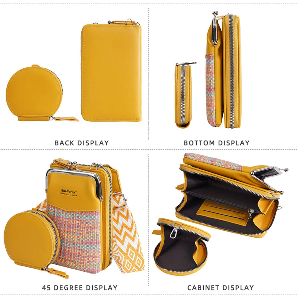 Sac Bandoulière Femme 3-en-1 avec Porte-Monnaie