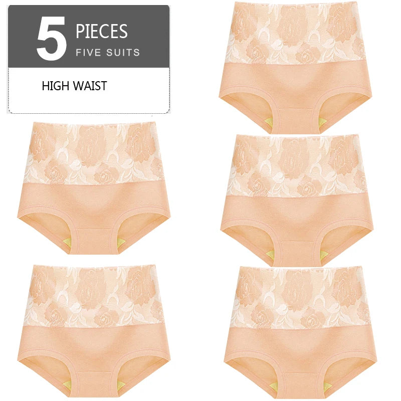 Ensemble de 5 culottes taille haute en coton - Confort et amincissement