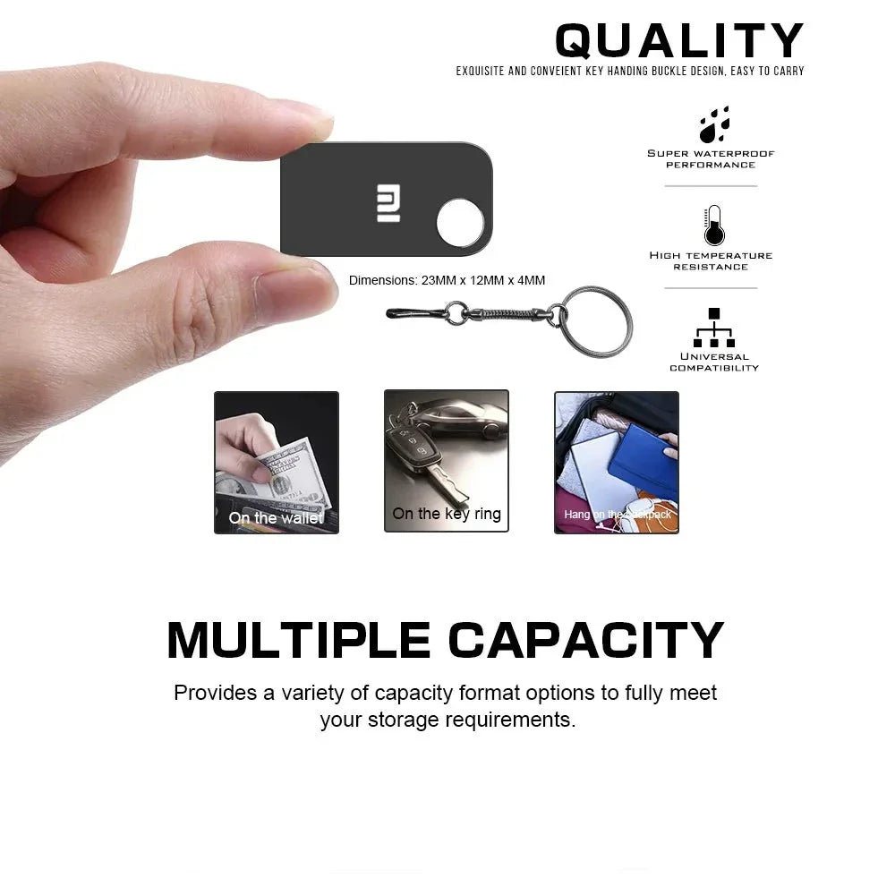 Mini clé USB 3.0 Capacité MAX - Jusqu'à 2TO + Adaptateur USB-C OFFERT
