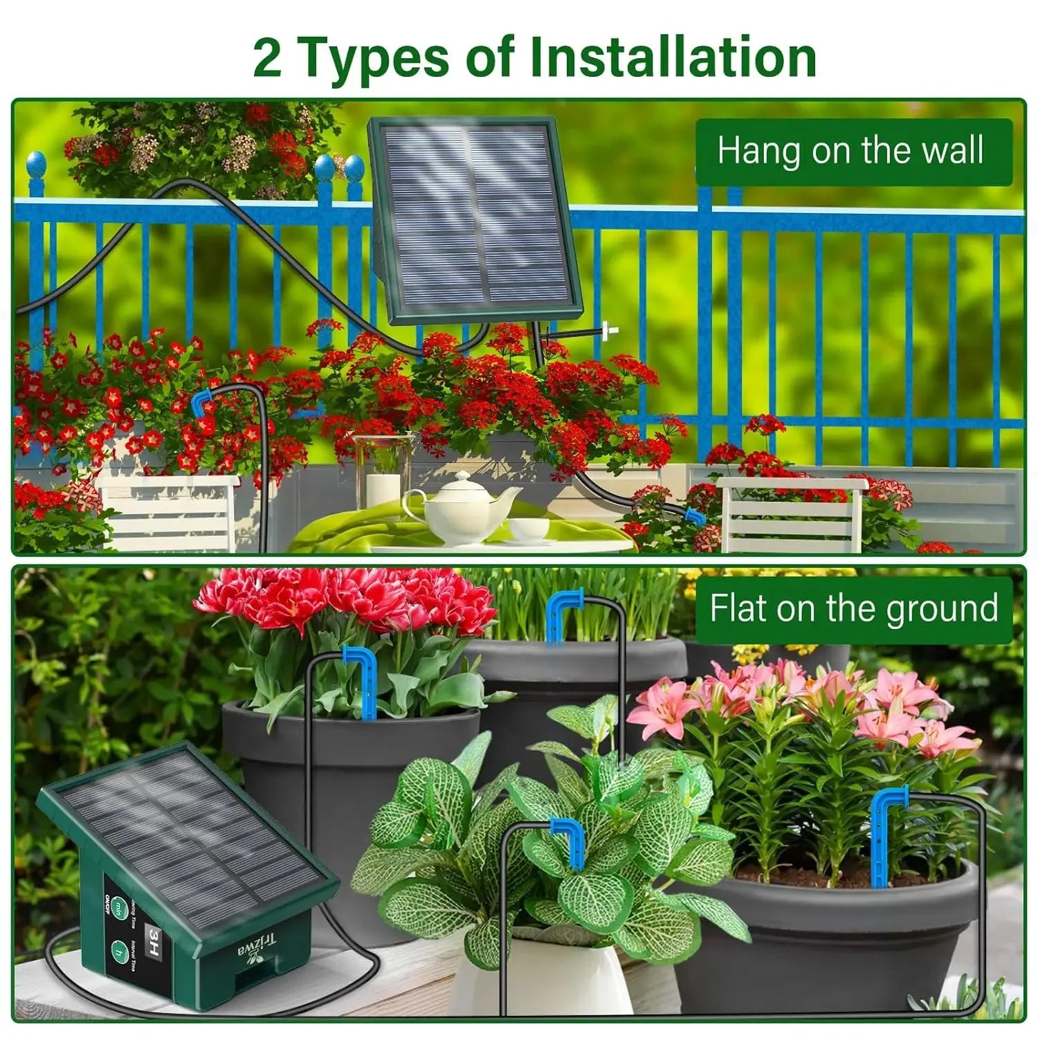 Système d’Irrigation Goutte-à-Goutte Jardin & Balcon – Énergie Solaire
