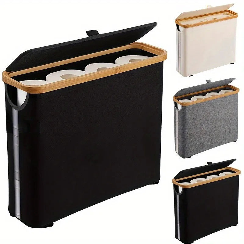 Panier de Rangement pour Papier Toilette Pliable - Fenêtre Transparente Latéale