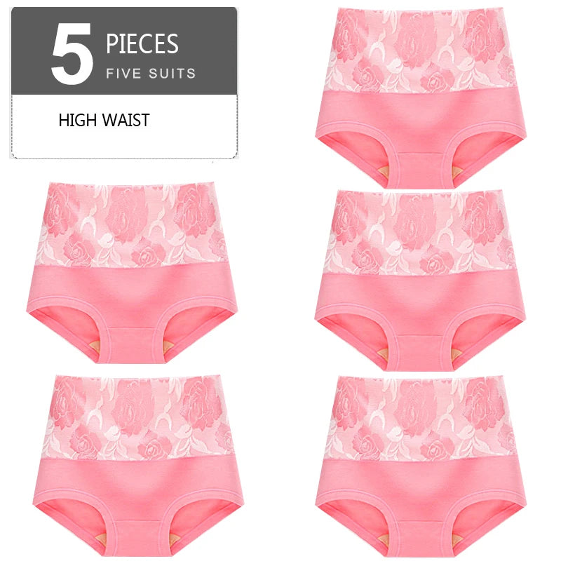 Ensemble de 5 culottes taille haute en coton - Confort et amincissement