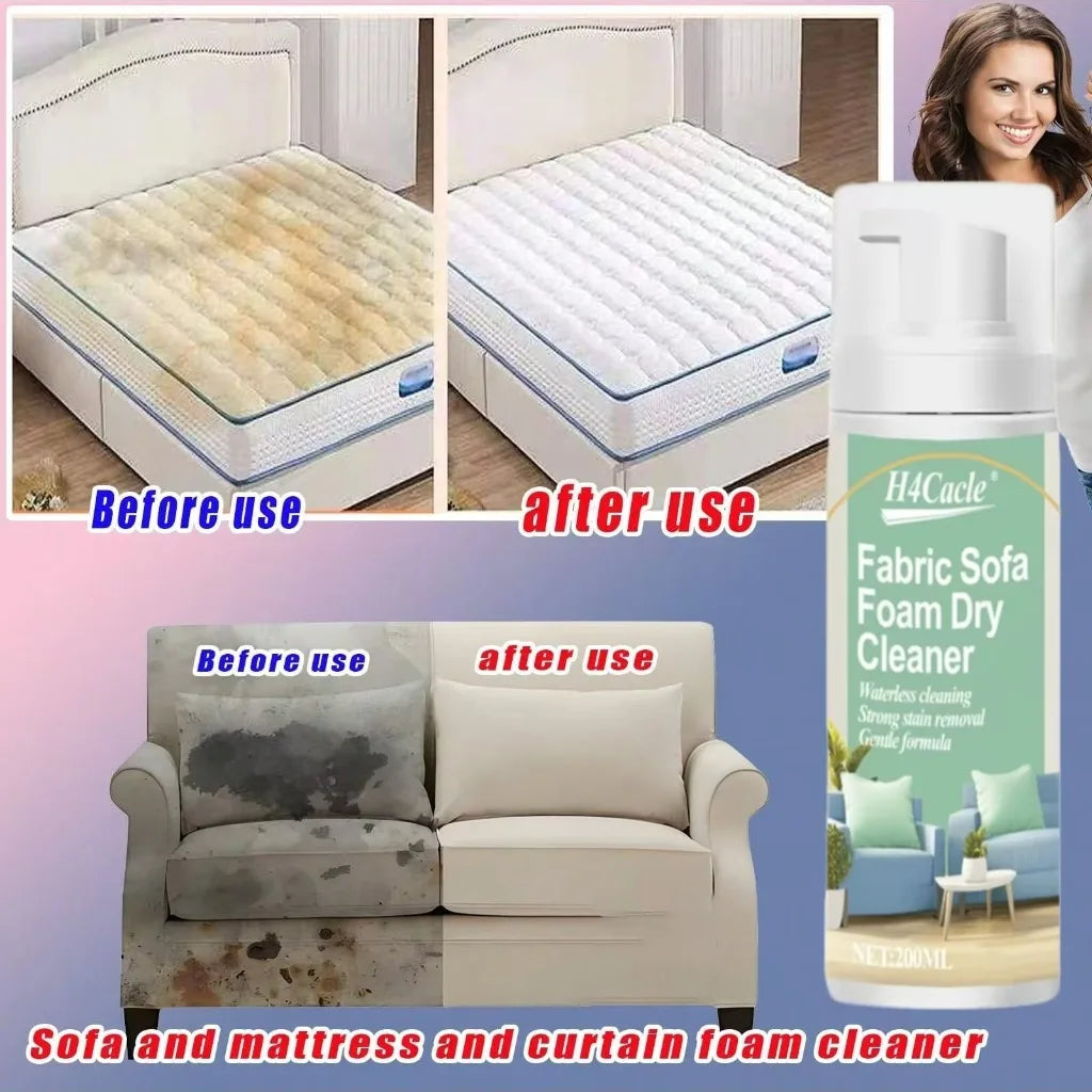 2x Détachants Mousse à Sec pour Tissu - Matelas, Canapé, Tapis...