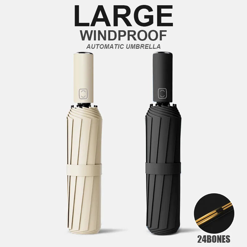 Grand Parapluie Automatique Antivent – 24 Baleines solides