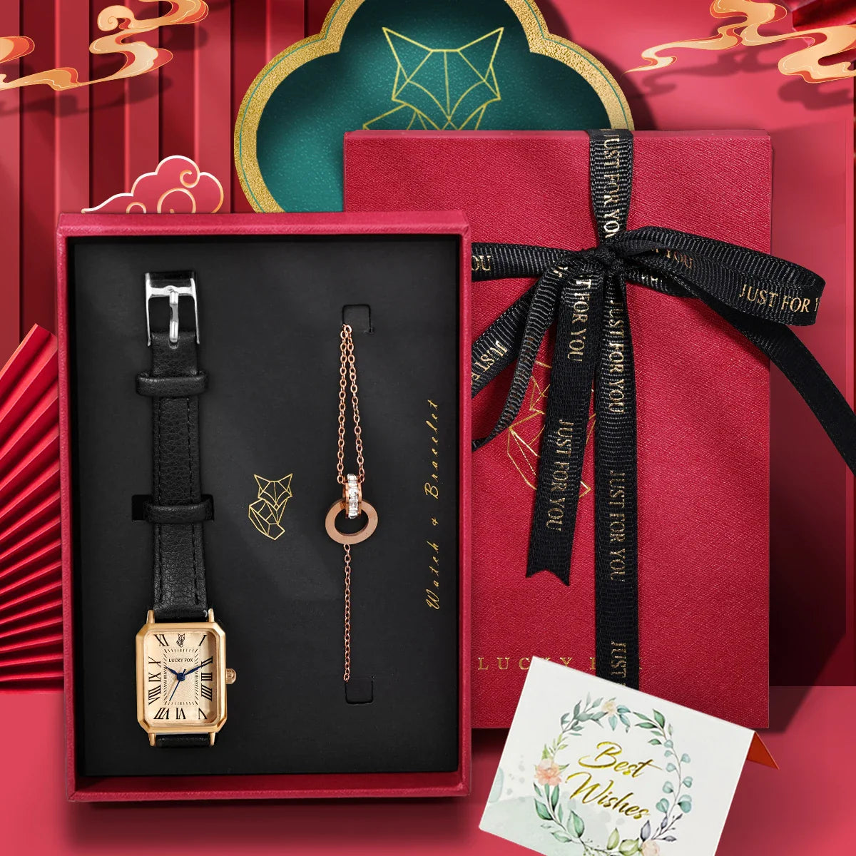 Coffret Montre Vintage & Collier pour Femme - Idée Cadeau