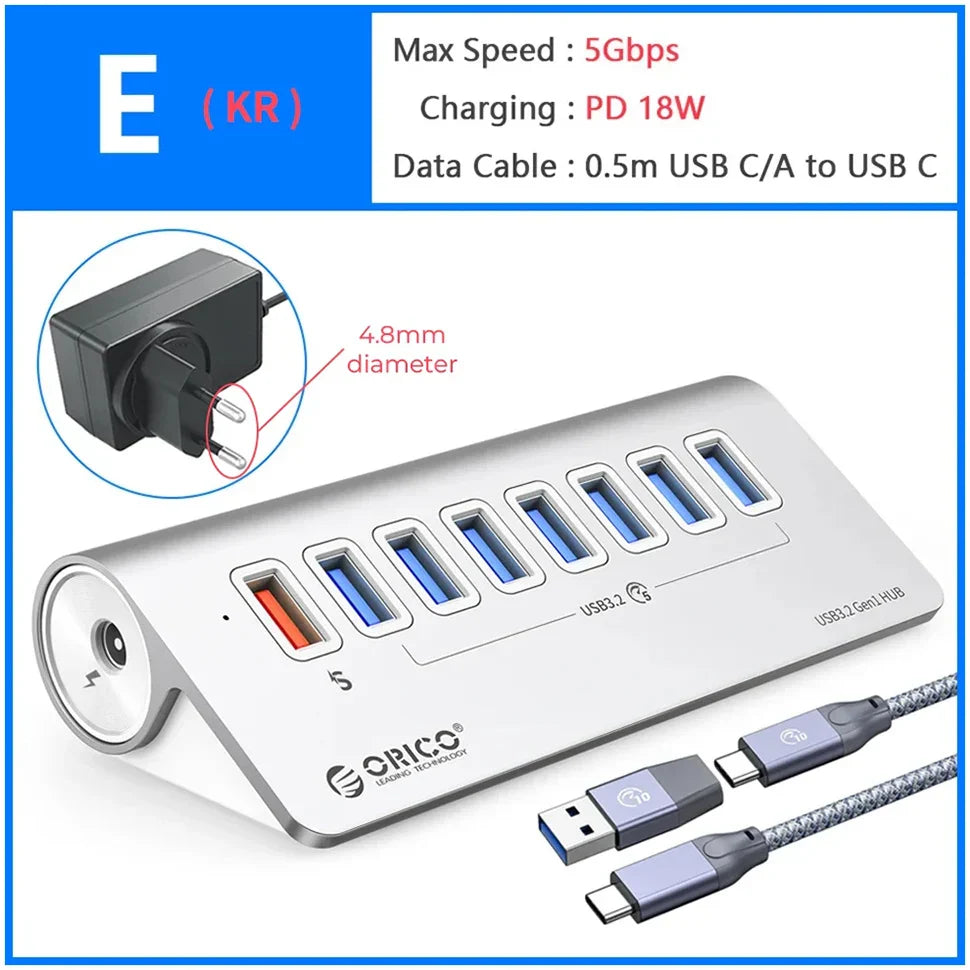 Station Hub USB Multiports 10 Gbps – 4/7 Ports USB, USB-C, SD & TF
