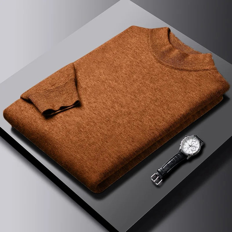 Pull intemporel en Maille à Col Cheminé - Homme