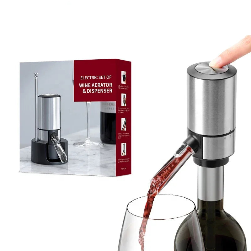 Aérateur de Vin Électrique Automatique – Verseur Décanteur Intelligent en Acier Inoxydable