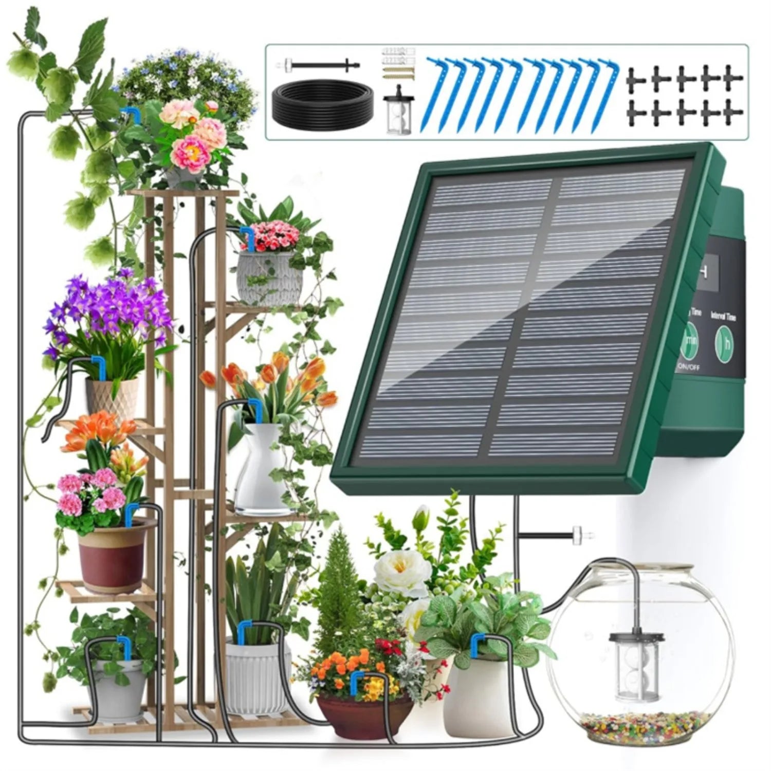Système d’Irrigation Goutte-à-Goutte Jardin & Balcon – Énergie Solaire