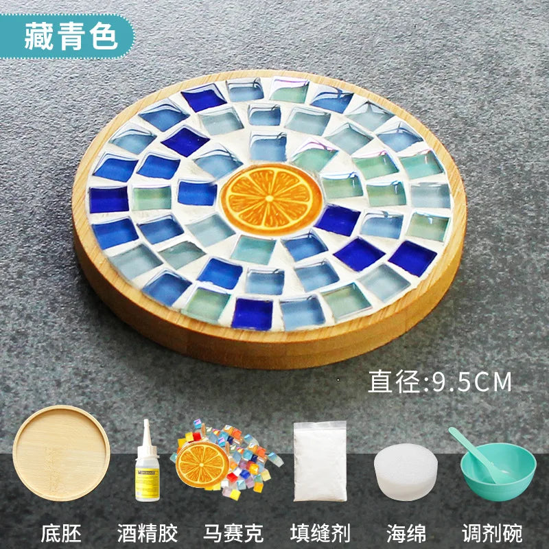 Kit Créatif Mosaïque pour Dessous de Verre – DIY avec Support en Bambou