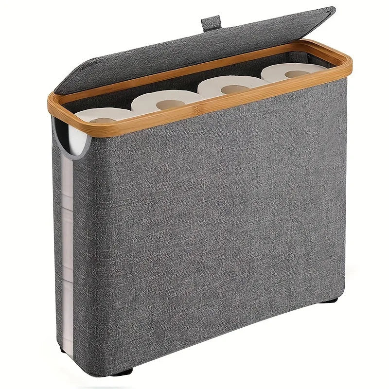 Panier de Rangement pour Papier Toilette Pliable - Fenêtre Transparente Latéale