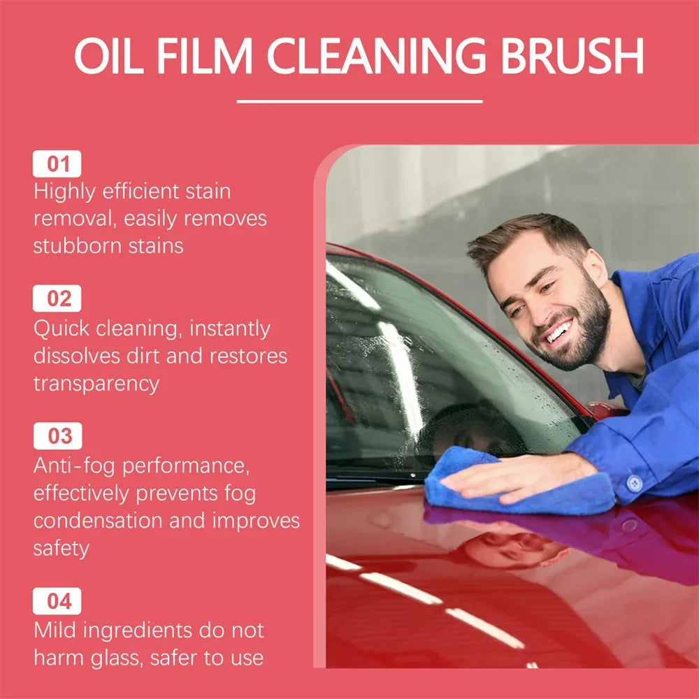 Kit Nettoyant Pare-Brise Anti-Film Gras – Brosse, Revêtement Hydrophobe et Recharge Offerte