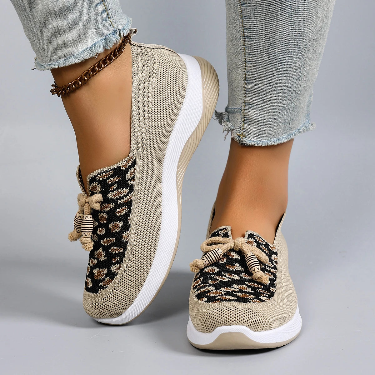 Baskets Slip-On Femme en Maille – Légères, Respirantes et Confortables à Semelle Épaisse