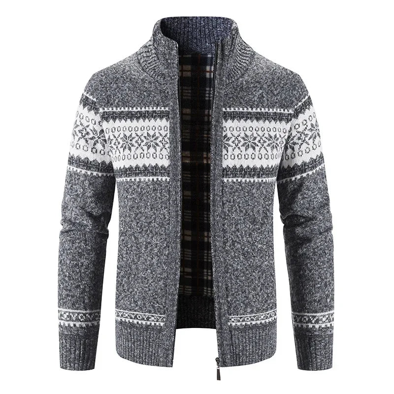 Cardigan Homme Épais à Motifs Scandinaves