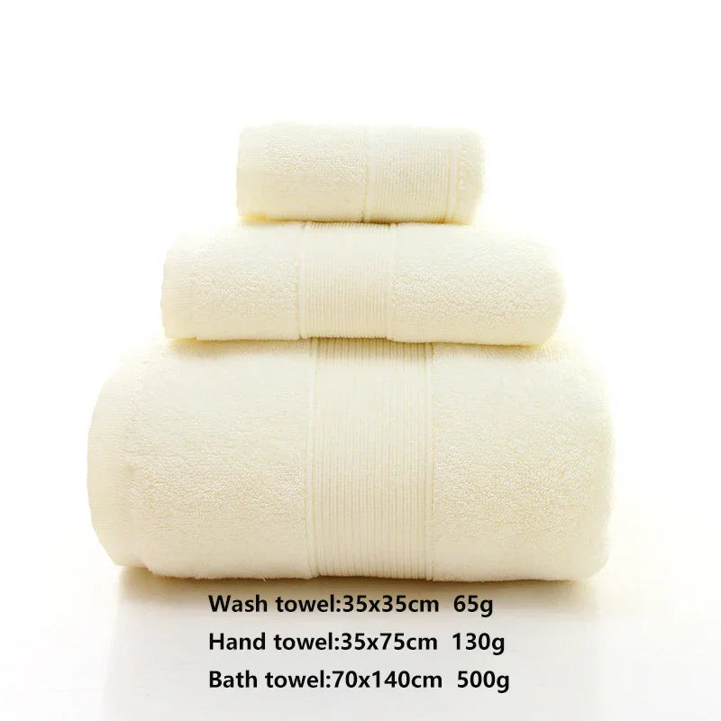 Ensemble de 3 Serviettes moelleuses d'hôtel en 100% Coton