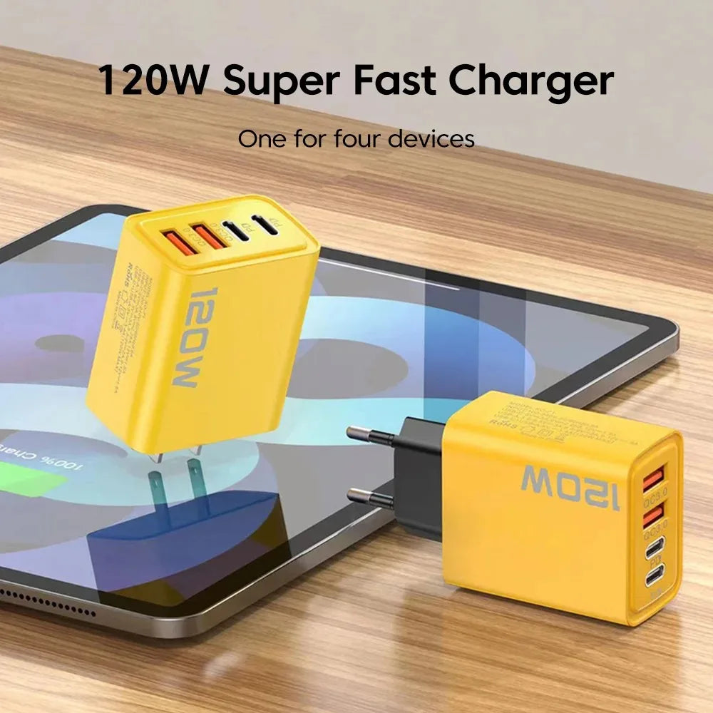 Chargeur FLASH Rapide 3.0 4 Ports - 2 USB + 2 Type-C