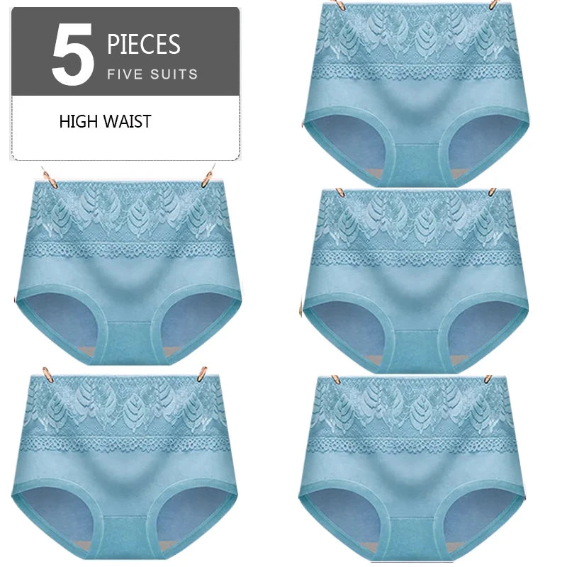 Ensemble de 5 culottes taille haute en coton - Confort et amincissement