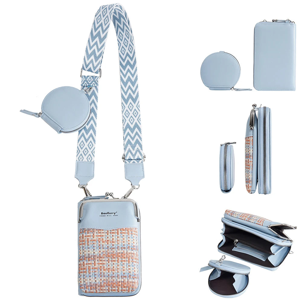 Sac Bandoulière Femme 3-en-1 avec Porte-Monnaie