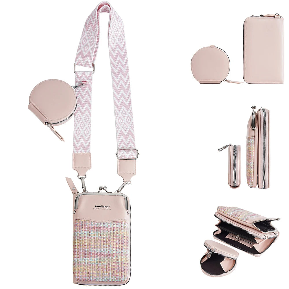 Sac Bandoulière Femme 3-en-1 avec Porte-Monnaie