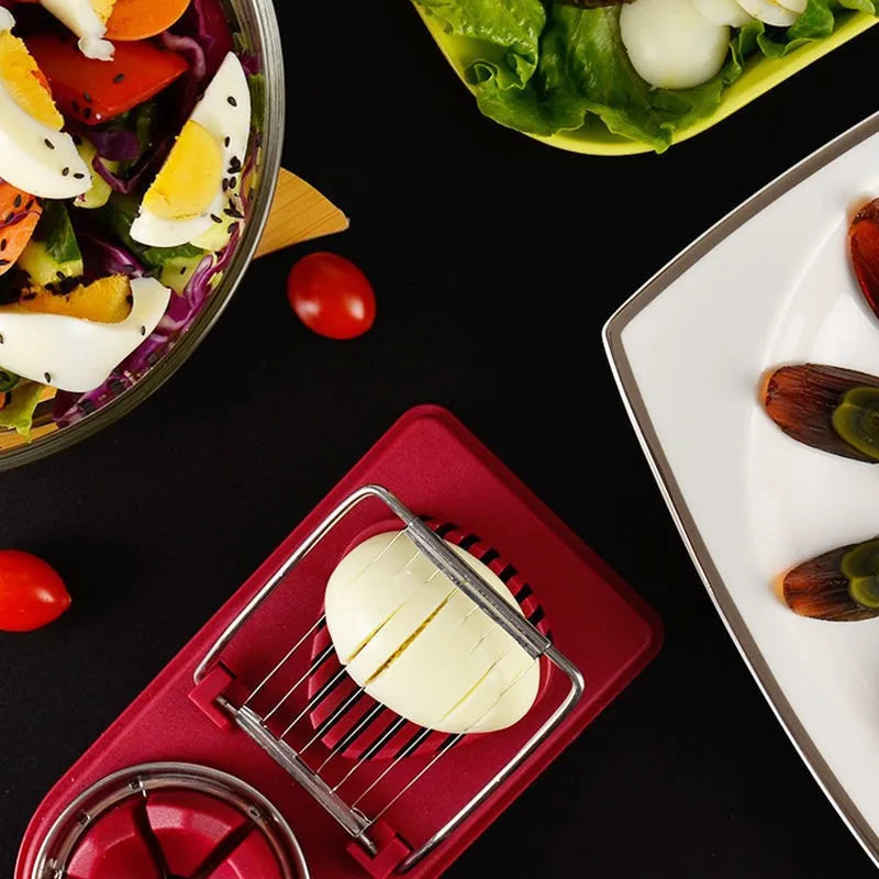 Coupe-Œufs Inox Multifonction 2 EN 1 – Tranches & Quartiers