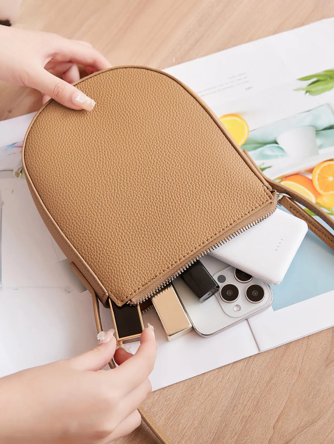 Mini Sac Bandoulière Cuir Grainé – Élégance Discrète