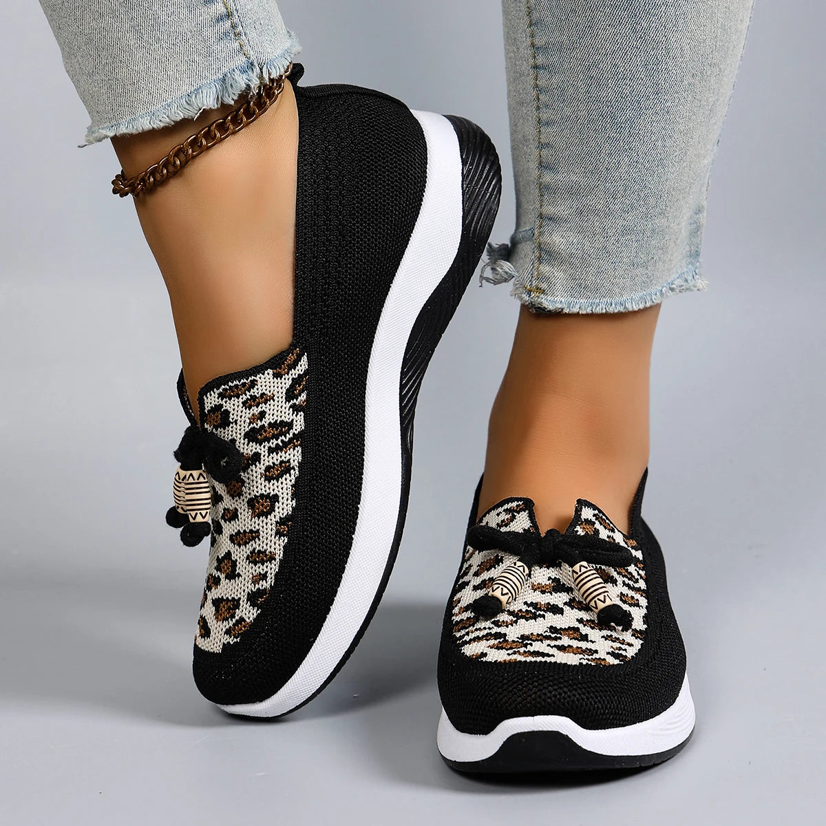 Baskets Slip-On Femme en Maille – Légères, Respirantes et Confortables à Semelle Épaisse