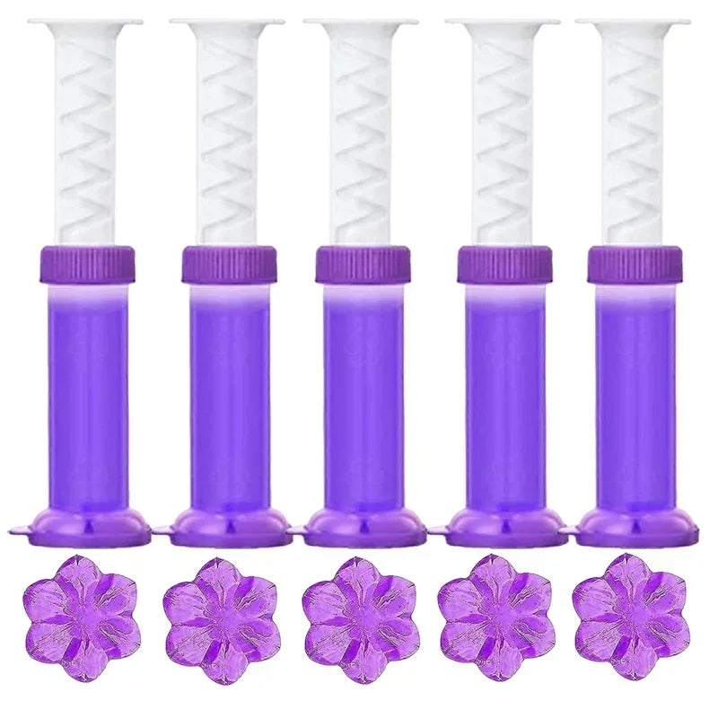 Lot de 5 Gels Nettoyants pour Toilettes en Fleur – Désodorisant Parfumé, Nettoyant WC Longue Durée, Élimine les Mauvaises Odeurs