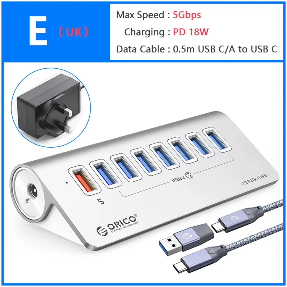Station Hub USB Multiports 10 Gbps – 4/7 Ports USB, USB-C, SD & TF