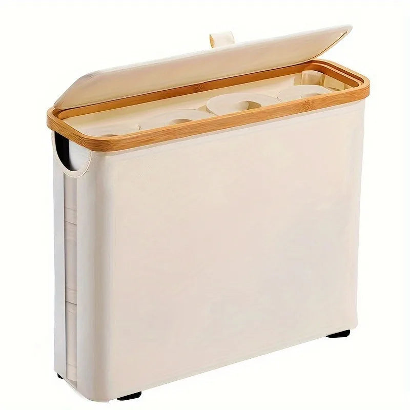 Panier de Rangement pour Papier Toilette Pliable - Fenêtre Transparente Latéale