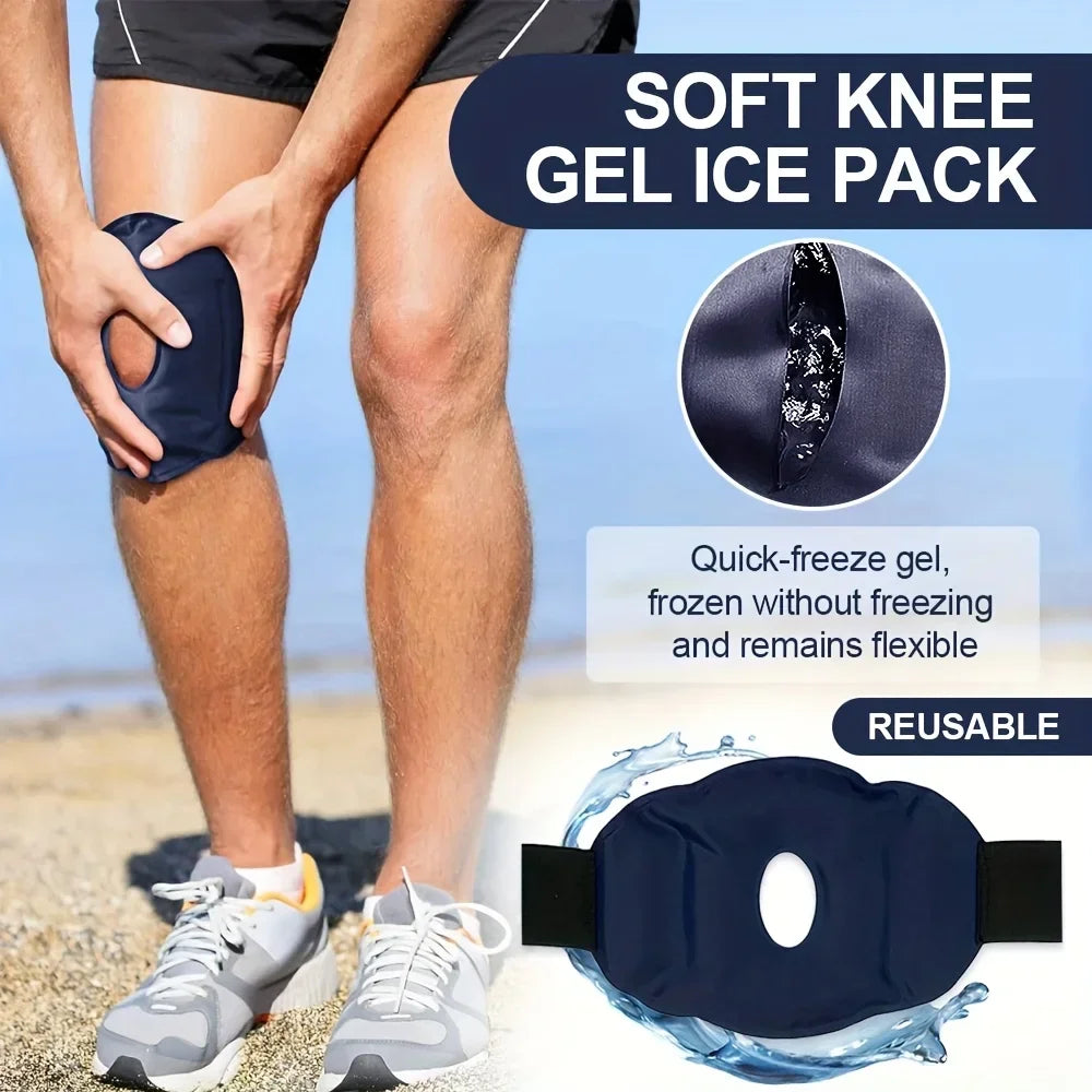 Poche de Glace Genou - Gel Flexible & Ajustable