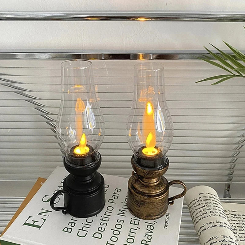 Lampe à Pétrole LED Rétro avec Effet Flamme