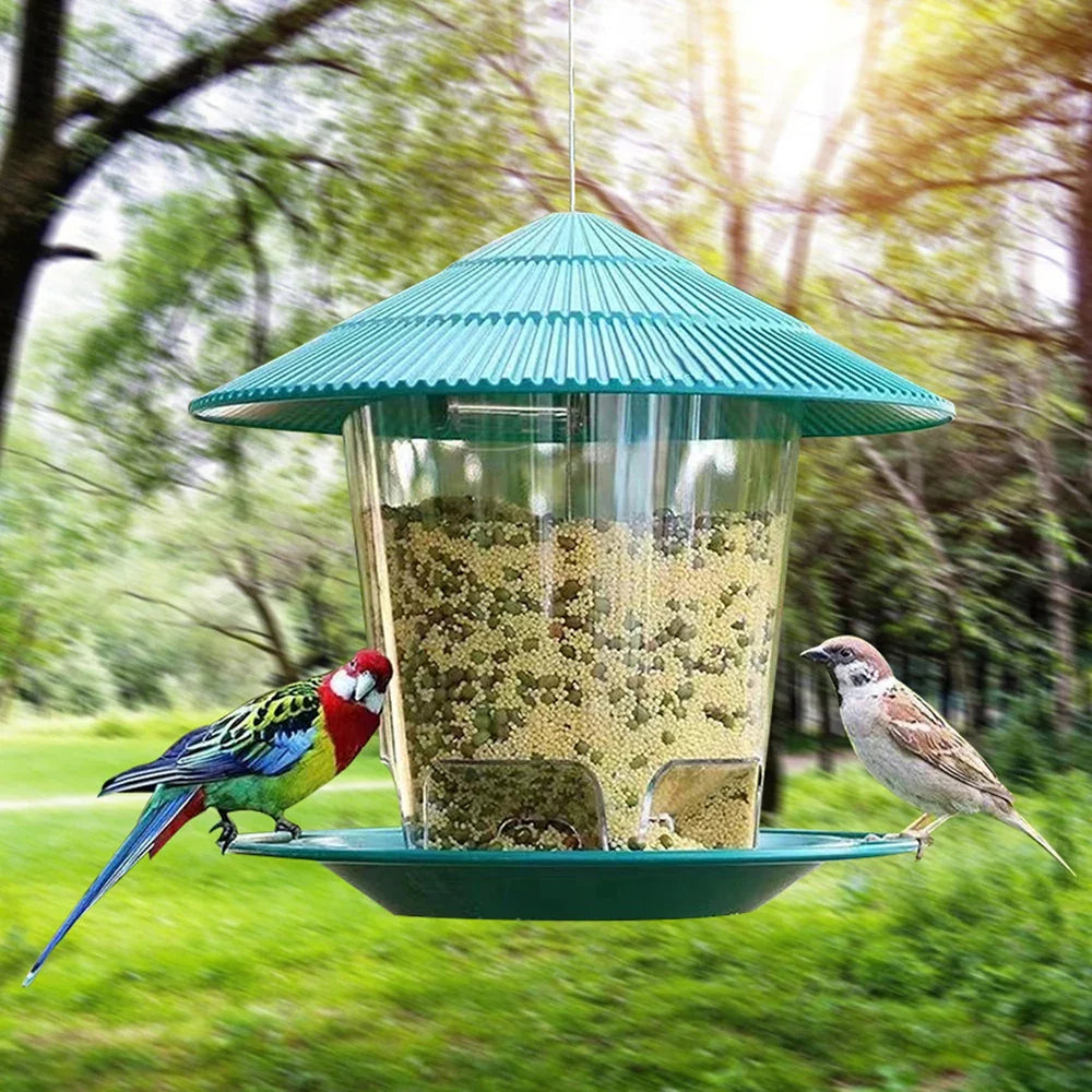Mangeoire Suspendue pour Oiseaux – Toit Résistant & Grande Capacité