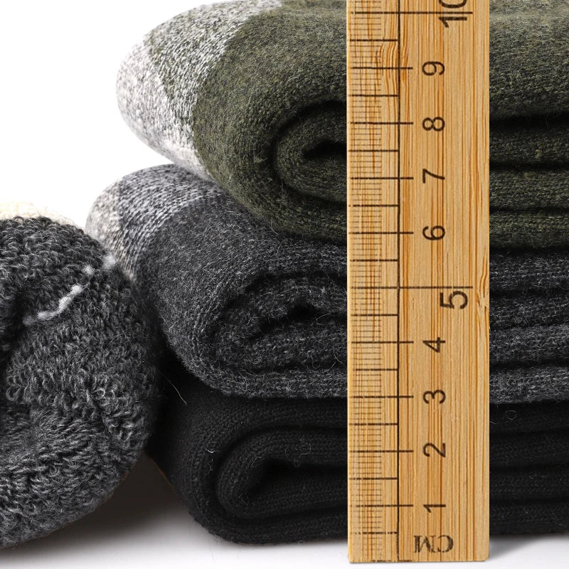 Lot de 3 Paires de Chaussettes Thermiques Homme en Laine Mérinos – Doublure Épaisse en Polaire, Douce & Chaude