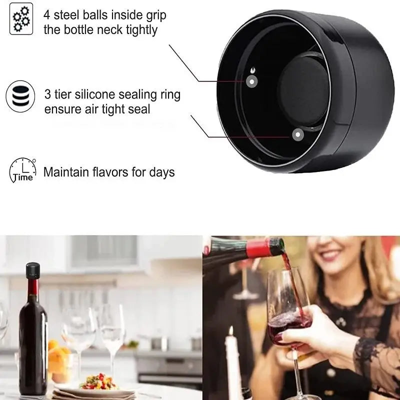 Lot de 4 Bouchons de sécurité Sous Vide pour Vin & Champagne