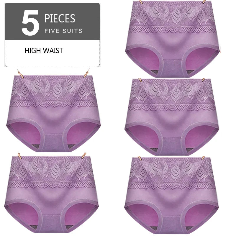 Ensemble de 5 culottes taille haute en coton - Confort et amincissement