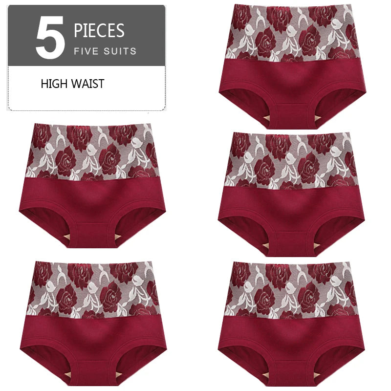 Ensemble de 5 culottes taille haute en coton - Confort et amincissement
