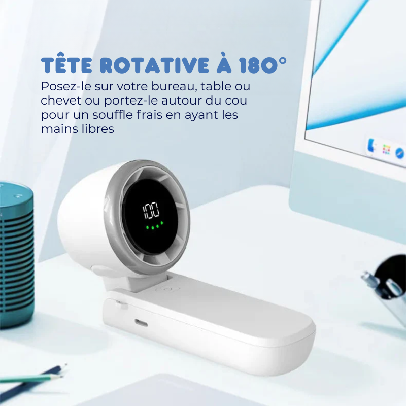 TurboBreeze Go - Ventilateur Sans Pales à Clip Rechargeable