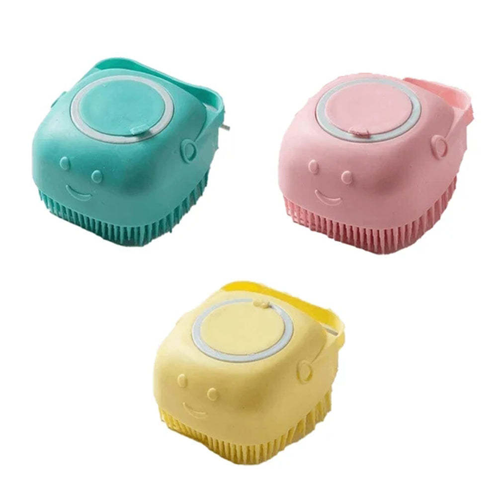 Brosse de bain 2 en 1 en silicone pour animaux