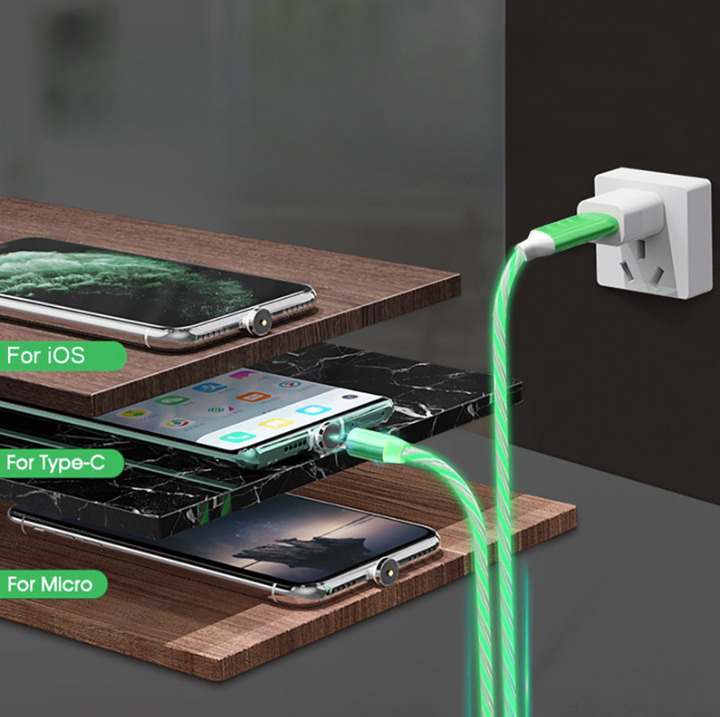 Câble USB magnétique lumineux