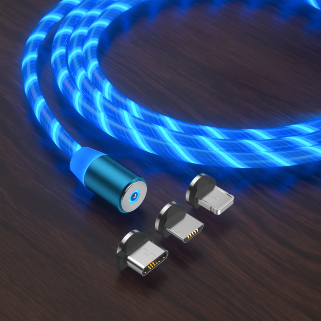 Câble USB magnétique lumineux