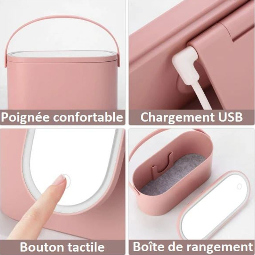 Trousse de Maquillage avec Miroir LED