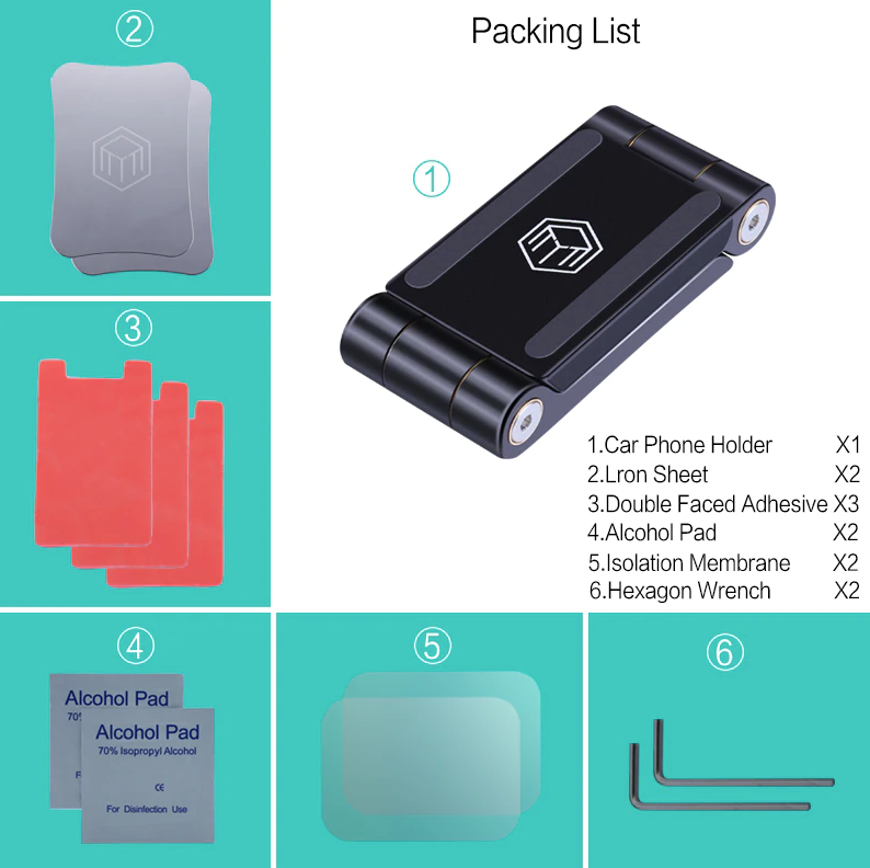 Support de téléphone pliable magnétique pour voiture