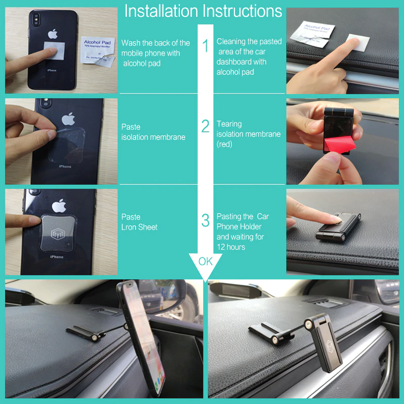 Support de téléphone pliable magnétique pour voiture