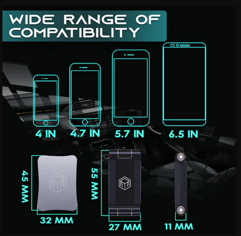 Support de téléphone pliable magnétique pour voiture