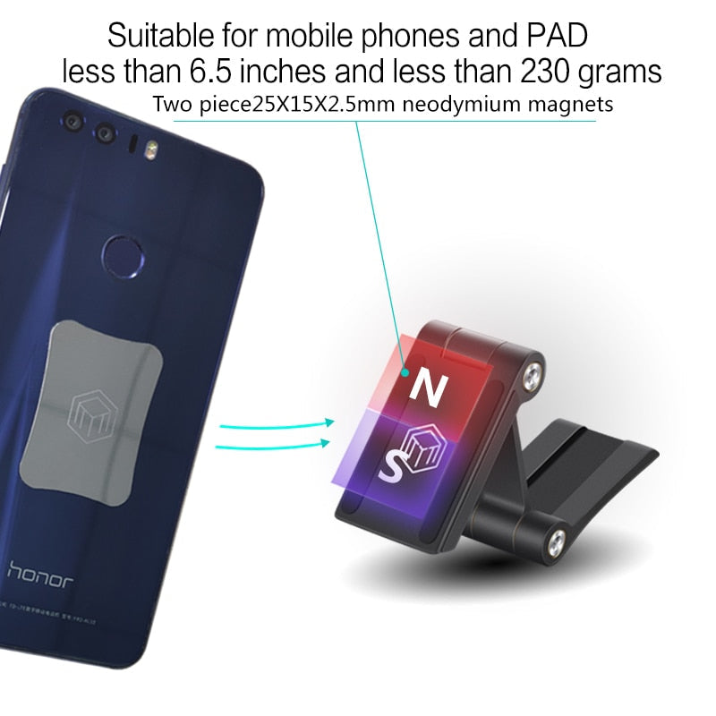 Support de téléphone pliable magnétique pour voiture