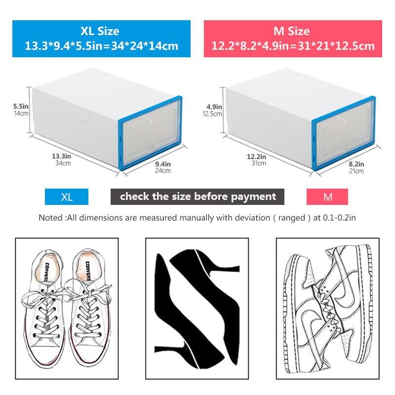 Lot de 6 boîtes à chaussures pratiques