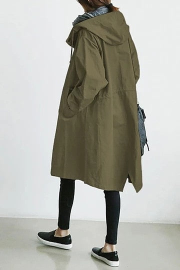 Trench-Coat Décontracté à capuche - imperméable